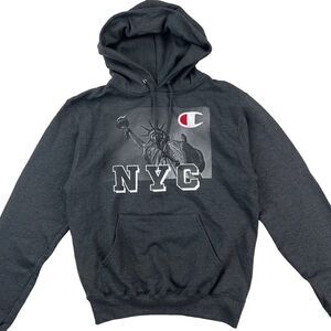 NWT Champion NYC Men’s Gray Fleece Hoodie US S Eco Pullover Sweatshirt $65